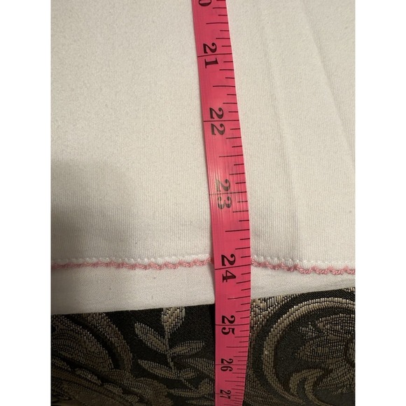 Laura Ashley Long Sleeve V Neck Top, Pink And Blue Embroidery, Medium - Picture 8 of 9